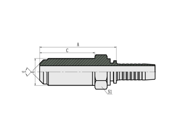 Metric Male 90°Cone