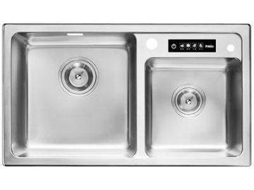 SER920EE-U Ultrasonic Cleaning Square Double Bowl Stainless Steel Sink