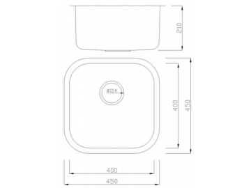 RIP910AA Stainless Steel Square Single Bowl Sink