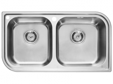 RIP920AA Square Double Bowl Kitchen Sink