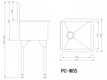 Floor Standing Stainless Steel Hand Wash Basin