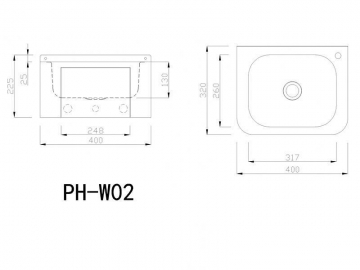 Wall Mounted Knee Operated Wash Basin