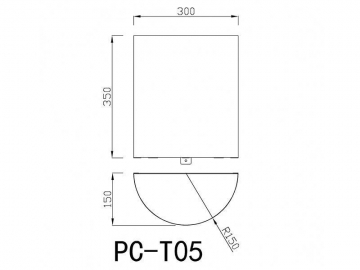 Half Round Wall Mounted Stainless Steel Waste Receptacle