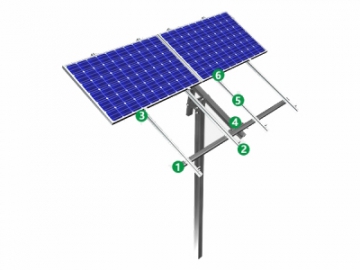 Single Post Ground Mount Solar Racking System