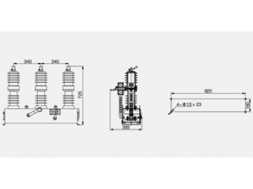 Outdoor Vacuum Circuit Breaker with Permanent Magnetic Mechanism, ZW32-12M