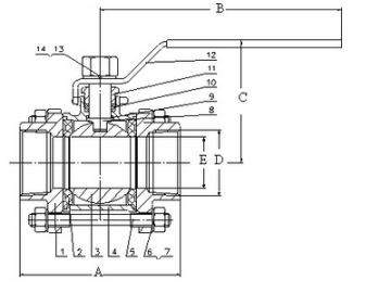 3 Piece Stainless Steel Ball Valve