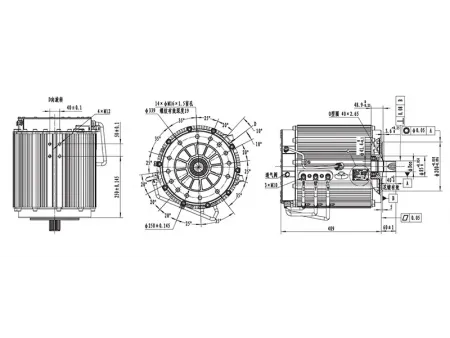 35000W Traction Motor, PMDC Brushless Motor TR300A