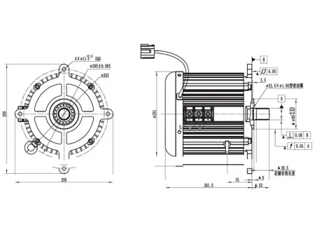13000W Traction Motor, PMDC Brushless Motor TR210DXF