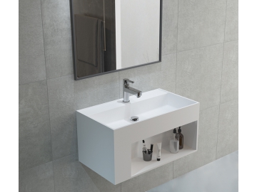 Artificial Stone Wall Mounted Bathroom Sink PS-9008