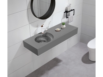 Quartz Stone Wall Mounted Sink PS-9020