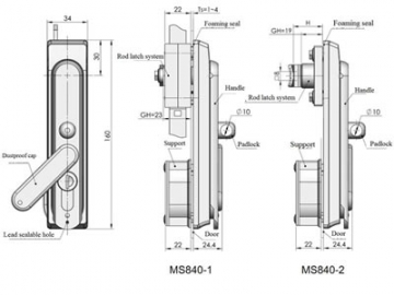 MS840-4 Swing Handle Lock
