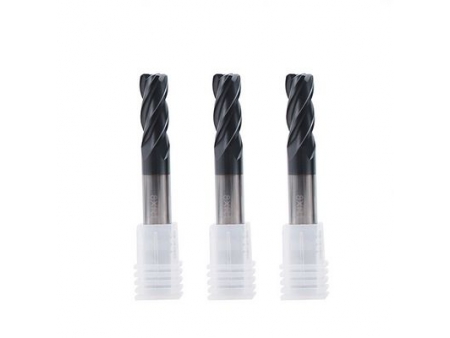 EMT08 4 Flute Carbide Corner Radius End Mill, Long Length