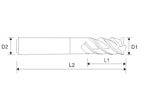 EMC04 X5070 Carbide 4 Flute End Mill for High Hardened Steel