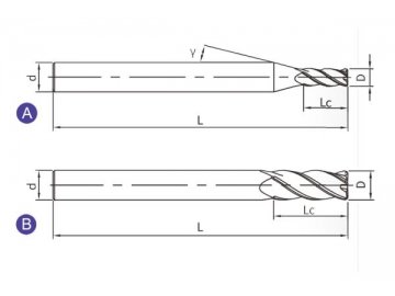 ES-S4  General Purpose End Mill for Stainless Steel Machining - Square End - 4 Flutes