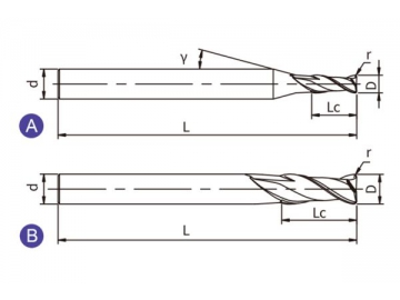 ES-R2  General Purpose End Mill for Stainless Steel Machining - Corner Radius - 2 Flutes