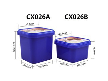 1200ml IML Container with Lid and Plastic Spoon, Ice Cream Container, CX026