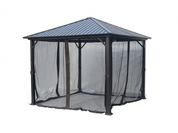 10'x10' Galvanized Steel Hardtop Gazebo with Mosquito Net