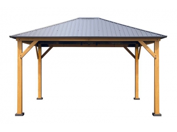 14' x 12' Wood Gazebo with Galvanized Steel Roof