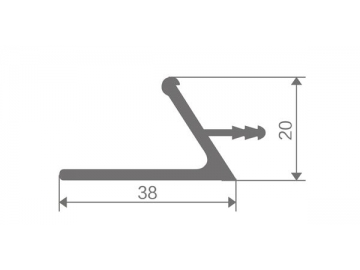 Aluminum Extruded Handle, Inclined L-shaped Section