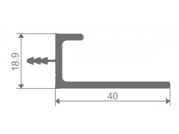 Aluminum Continuous Cabinet Door Handle, L-shaped Section