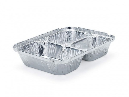 Multi Compartment Wrinklewall Aluminum Foil Container