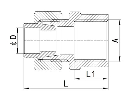 HS340 Brass End-feed Fitting