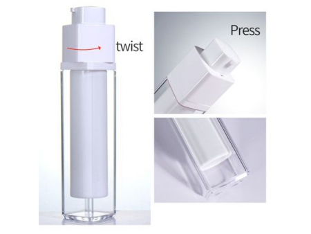 White Twist-Up Airless Bottle, PMMA-JS