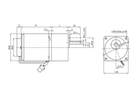 60mm 6W  Speed Control Motor