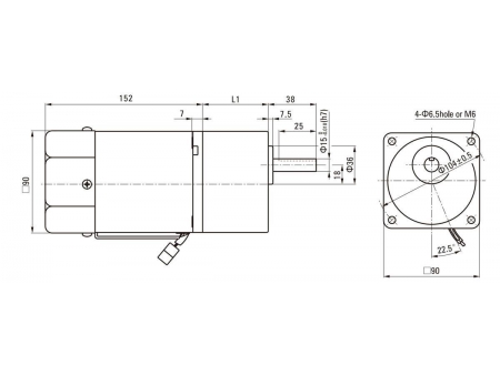 90mm 90W  Speed Control Motor