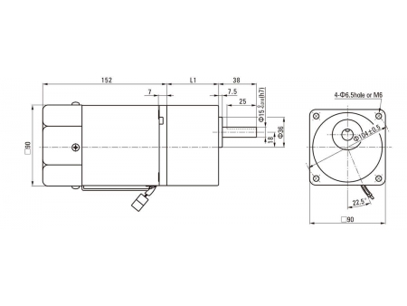 90mm 120W  Speed Control Motor