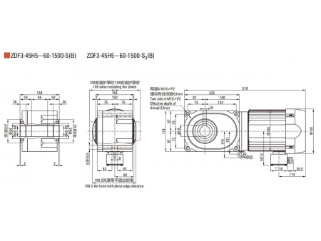 1500W   F2/F3 Hypoid Gear Motor