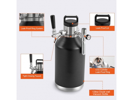 3.8L Double Wall Vacuum Insulated Beer Dispenser