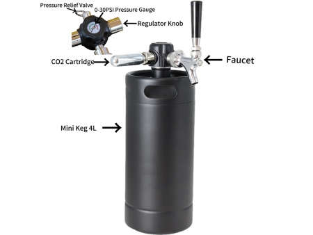 4L Single Wall Keg with CO₂ Dispensing Head