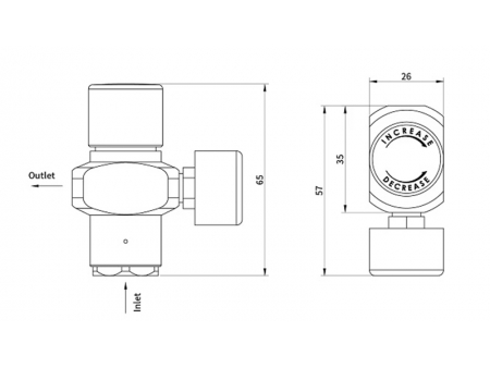 BP02 Mini CO₂ Regulator for 3/8