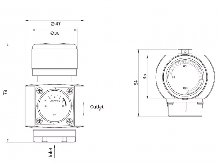 BP20 Commercial CO₂ Regulator for 3/8