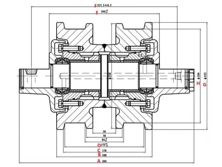 Track Roller for Caterpillar D5B Bulldozer