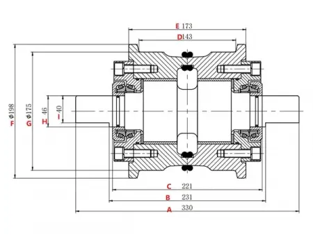 Track Roller for Caterpillar D5C Bulldozer