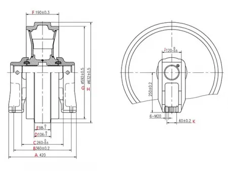 Idler for Komatsu PC300 Excavator