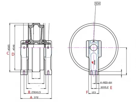 Idler for Caterpillar E325 Excavator