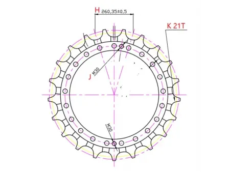 Sprocket for Caterpillar E365 Excavator