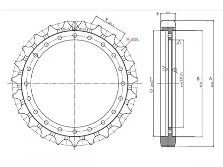 Sprocket for Caterpillar E350 Excavator