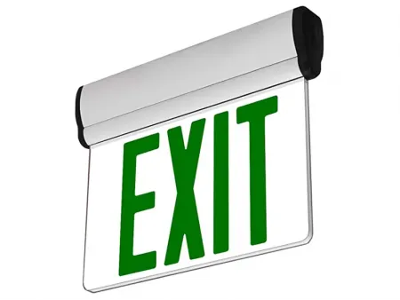 JELBEX Edge-Lit LED Exit Sign with Clear/Mirrored Acrylic Panel