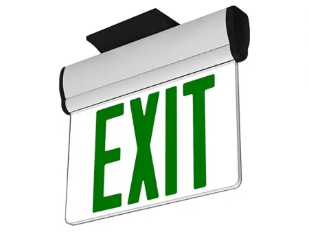 JELBEX Edge-Lit LED Exit Sign with Clear/Mirrored Acrylic Panel