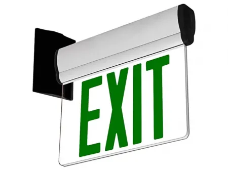 JELBEX Edge-Lit LED Exit Sign with Clear/Mirrored Acrylic Panel