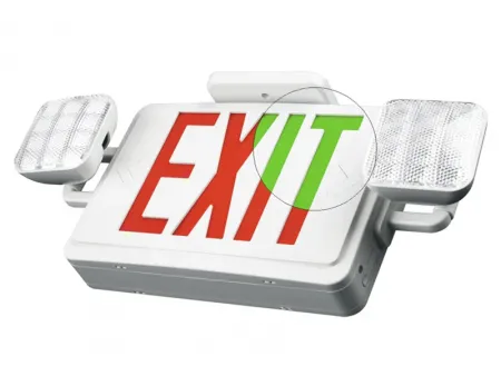 JLEC2BCW Bi-Color Emergency Exit Sign Combo with LED Heads