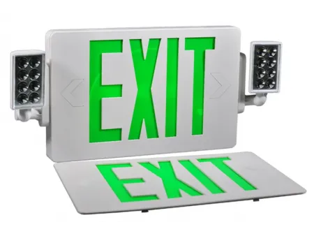 JLECD2GW/JLECD2RW LED Exit Sign/Emergency Light Combo (Green/Red Letters)