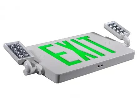 JLECD2GW/JLECD2RW LED Exit Sign/Emergency Light Combo (Green/Red Letters)