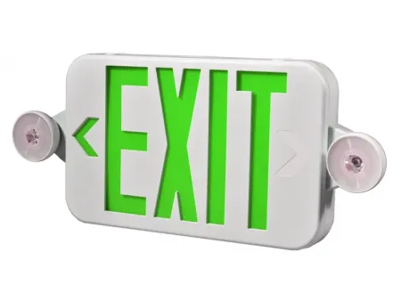 JLECE2GW/JLECE2RW Compact LED Exit Sign/Emergency Light Combo (Green/Red Letters)