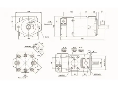 High Pressure Double Fixed Displacement Vane Pump