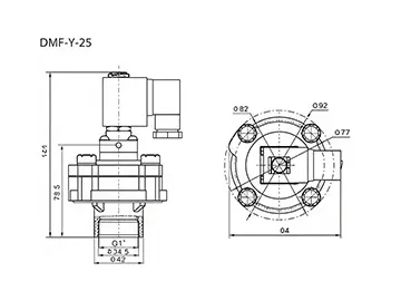 DMF-Y Series  Cast Aluminum Pulse Jet 2/2-Way Solenoid Valve
